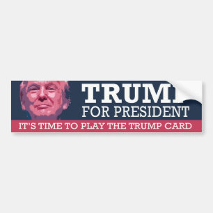 Autocollant De Voiture Il est temps de jouer la carte Trump - Trump à la 