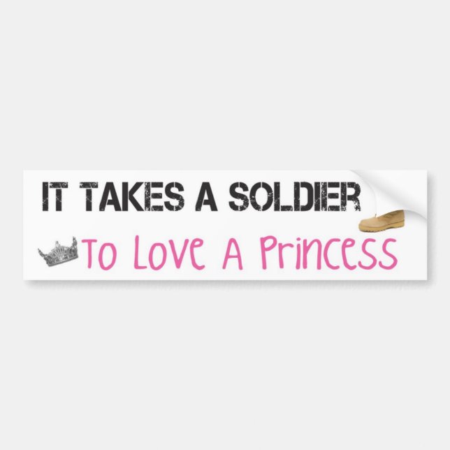 Autocollant De Voiture Il prend un soldat pour aimer une princesse (Devant)