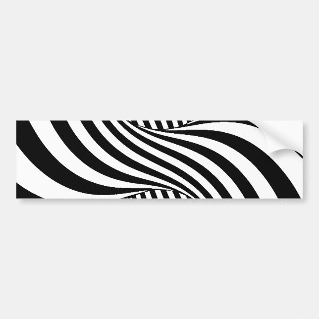 AUTOCOLLANT DE VOITURE ILLUSION OPTIQUE MOTIF DE ZEBRA BLANC NOIR (Devant)