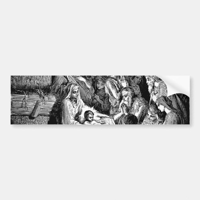 Autocollant De Voiture Illustrated Christmas Nativity Scene (Devant)