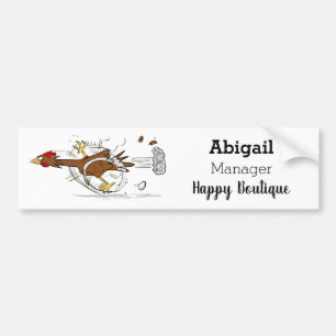 Autocollant De Voiture Illustration amusante de poulet cool