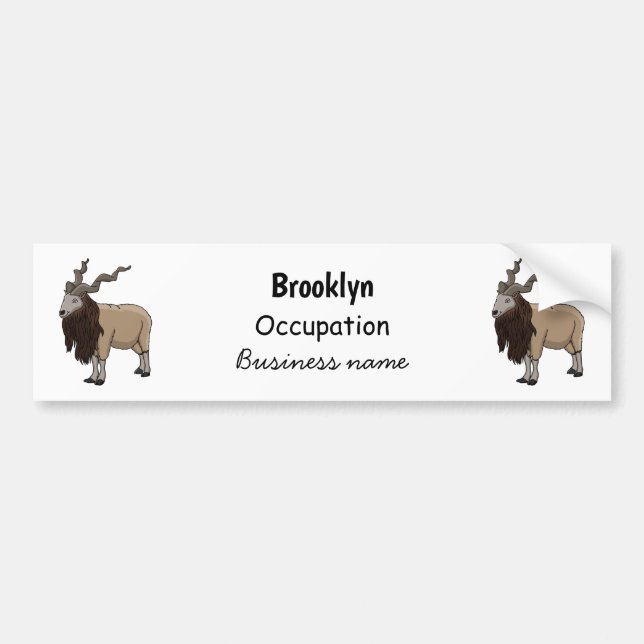 Autocollant De Voiture Illustration de chèvre de Markhor (Devant)