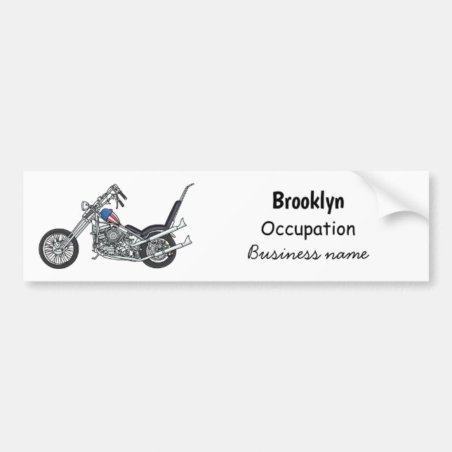 Autocollant De Voiture Illustration de Chopper Motorcycle 1950 (Devant)