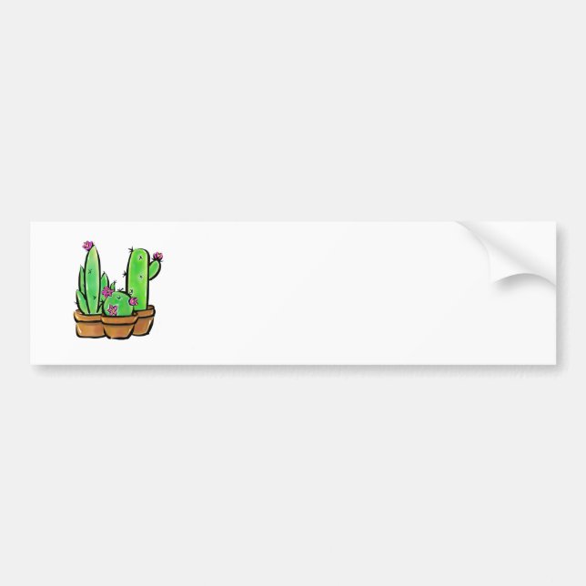 Autocollant De Voiture Illustration de Cute Cactus (Devant)