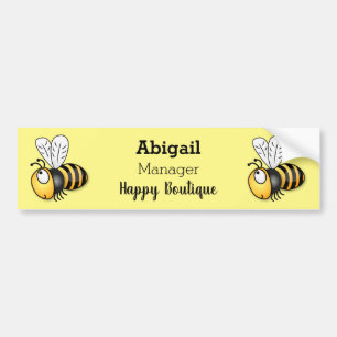 Autocollant De Voiture Illustration de dessin animé d'abeilles joyeux