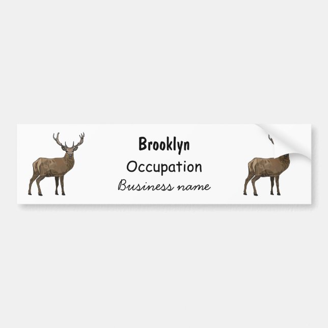 Autocollant De Voiture Illustration de dessin sur le cerf (Devant)
