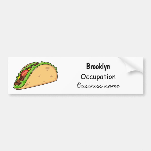 Autocollant De Voiture Illustration de dessin sur Taco (Devant)