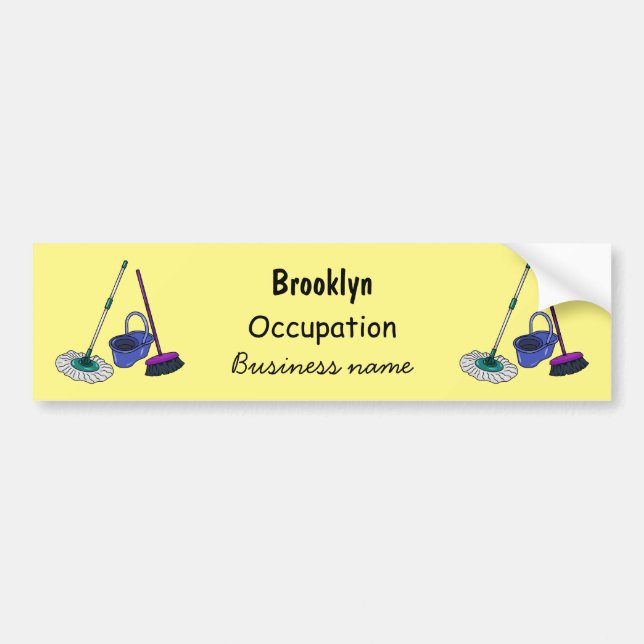 Autocollant De Voiture Illustration de la bande dessinée Broom & mop (Devant)