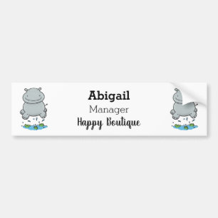 Autocollant De Voiture Illustration de saut en hippo mignon
