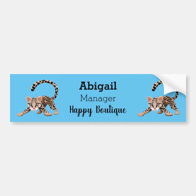 Autocollant De Voiture Illustration d'ocelot mignon (Devant)