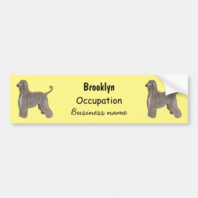 Autocollant De Voiture Illustration d'un chien hound afghan (Devant)
