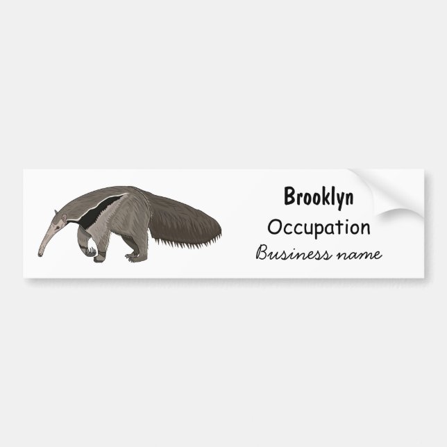 Autocollant De Voiture Illustration d'un dessin animé d'Anteater (Devant)
