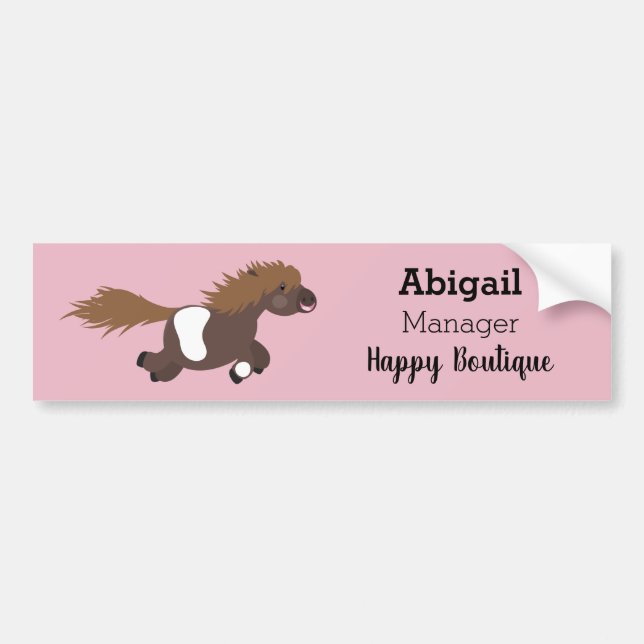 Autocollant De Voiture Illustration d'un poney de Shetland mignon (Devant)