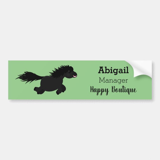 Autocollant De Voiture Illustration d'un poney de Shetland mignon (Devant)