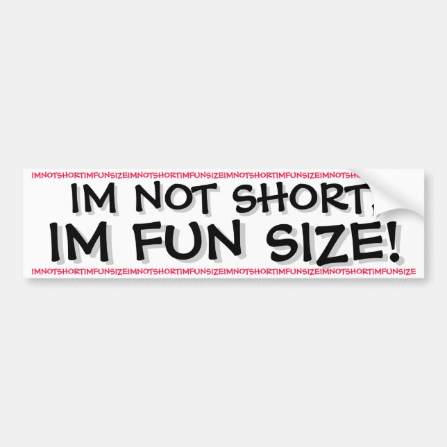 AUTOCOLLANT DE VOITURE IM PAS SHORT, IM TAILLE D'AMUSEMENT ! (Devant)