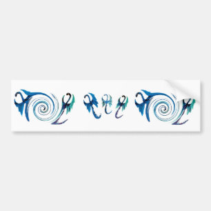 Autocollant De Voiture Imaginaire Bleu Dragons Mythique Animal