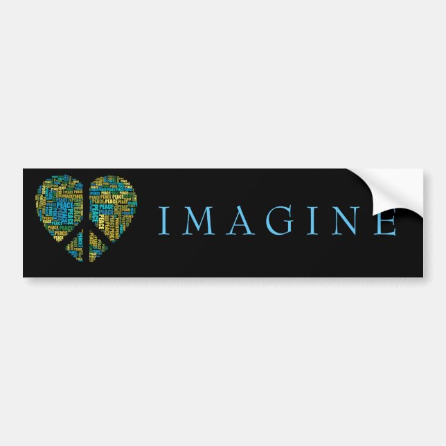 Autocollant De Voiture Imaginez la paix et l'amour (Devant)