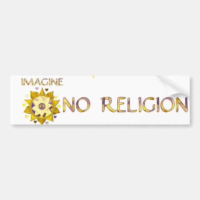 Autocollant De Voiture Imaginez pas de religion (Devant)