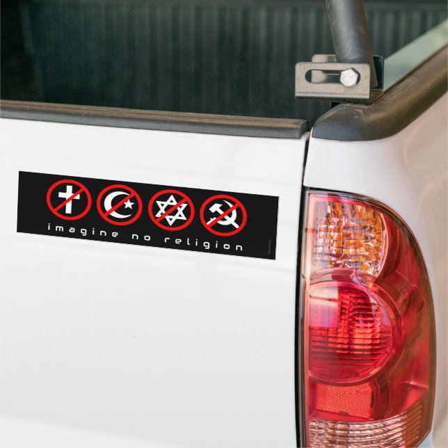 Autocollant De Voiture Imaginez Pas De Religion Anti-Communiste (Sur camion)