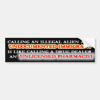 AUTOCOLLANT DE VOITURE IMMIGRÉ CLANDESTIN - IMMIGRÉ NON DOCUMENTÉ
