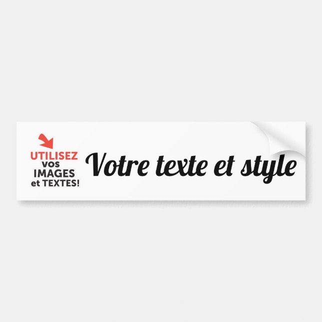 Autocollant De Voiture Imprimer vos designs en ligne DIY en Français (Devant)