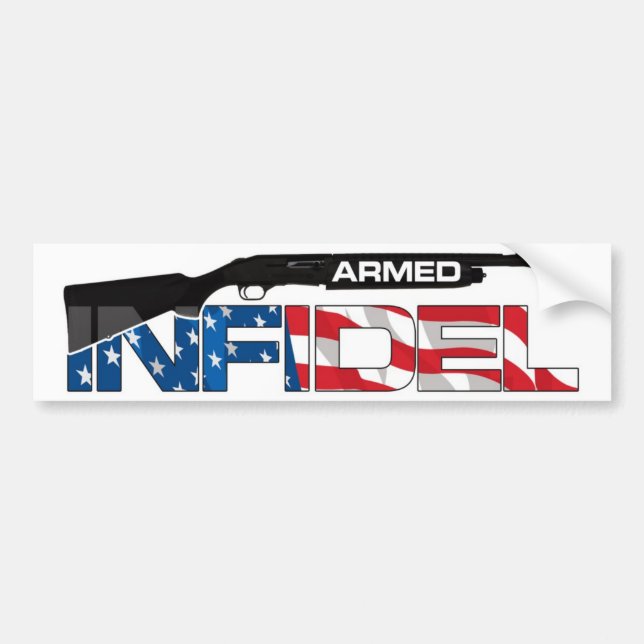 AUTOCOLLANT DE VOITURE INFIDÈLE ARMÉ (Devant)