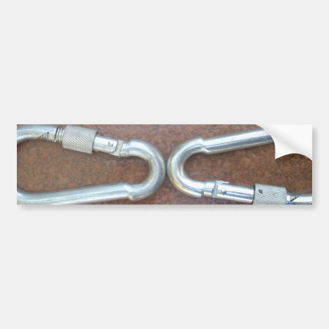 Autocollant De Voiture Infinity Argent amour rock escalade carabiner (Devant)