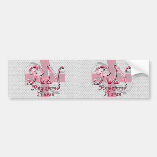 Autocollant De Voiture Infirmier autorisé, remous roses de croix