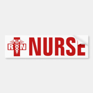 Autocollant De Voiture Infirmière Caduceus RN ou Initiales
