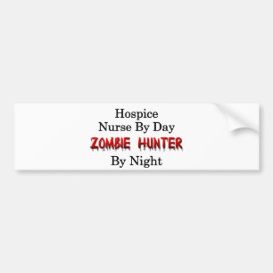Autocollant De Voiture Infirmière d'hospice/chasseur de zombi