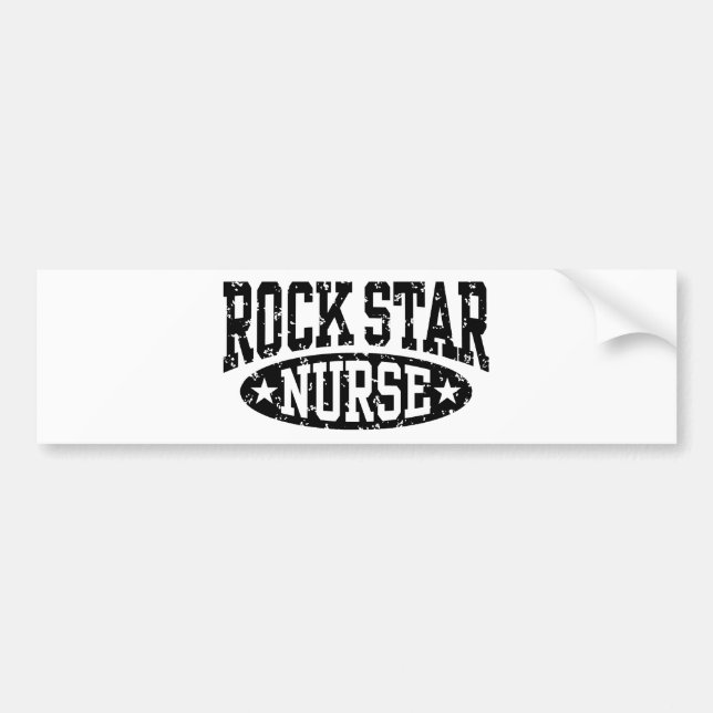 Autocollant De Voiture Infirmière rock Star (Devant)