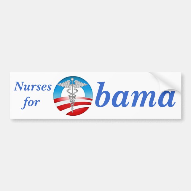 Autocollant De Voiture Infirmières pour Obama 2012 (Devant)