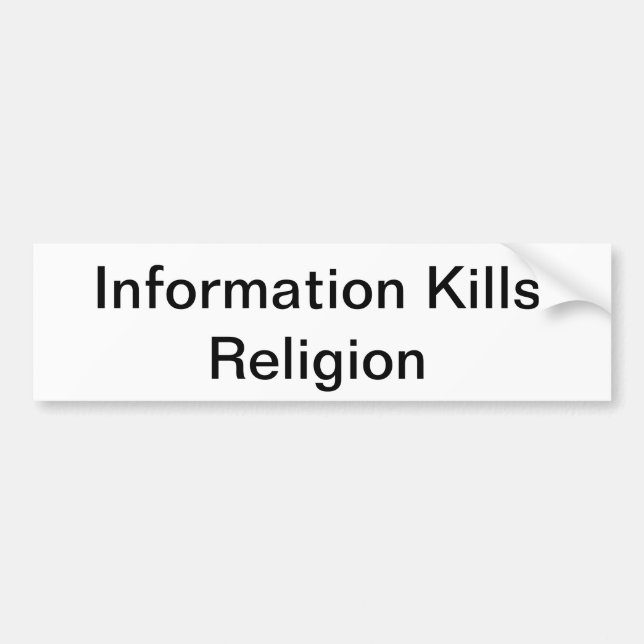 Autocollant De Voiture info tue religion bumper sticker (Devant)