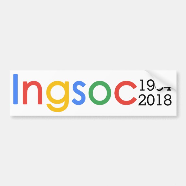 Autocollant De Voiture Ingsoc - censure 1984 de George Orwell Google (Devant)