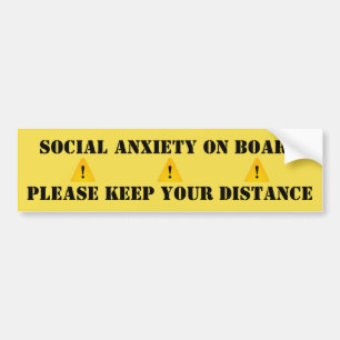 Autocollant De Voiture Inquiétude sociale drôle à bord