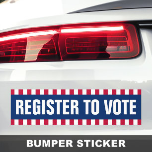 Autocollant De Voiture Inscrivez-vous pour voter élection politique bordu