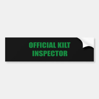 AUTOCOLLANT DE VOITURE INSPECTEUR OFFICIEL DE KILT