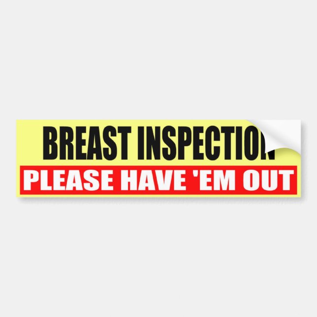 AUTOCOLLANT DE VOITURE INSPECTION DE SEIN (Devant)