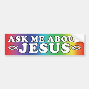 Autocollant De Voiture Interrogez-moi au sujet de Jésus