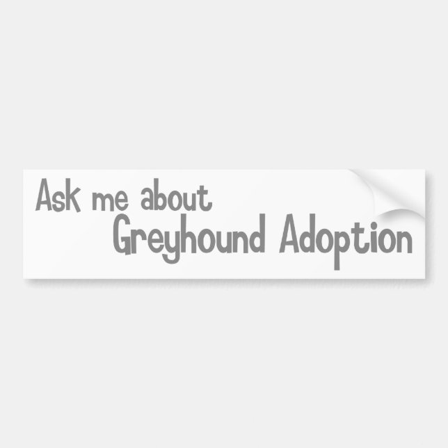Autocollant De Voiture Interrogez-moi au sujet de l'adoption de lévrier (Devant)