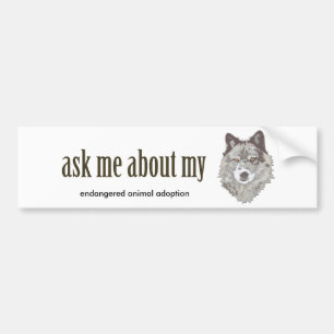 Autocollant De Voiture Interrogez-moi au sujet de mon LOUP…