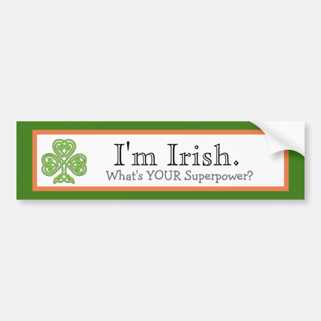 Autocollant De Voiture Irlandais Superpower Funny (Devant)