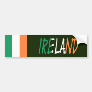 Autocollant De Voiture Irlande superposée sur drapeau irlandais bsct