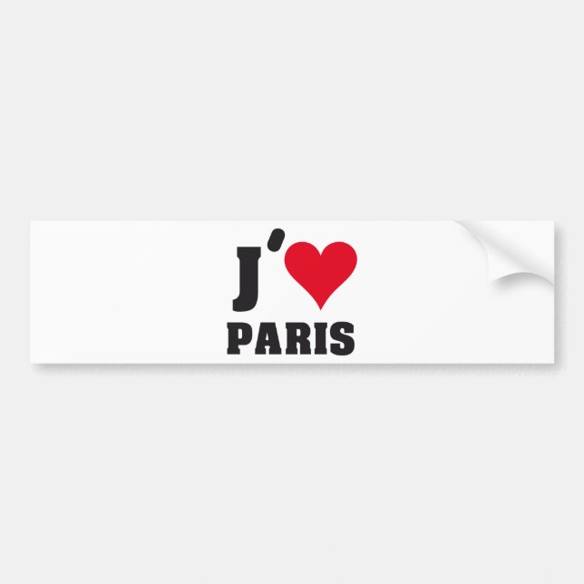 AUTOCOLLANT DE VOITURE J´AIME PARIS (Devant)