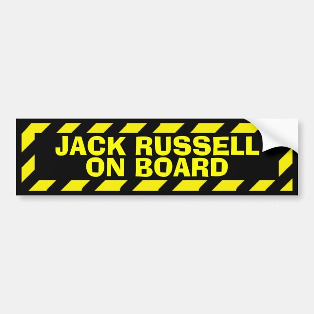 Autocollant De Voiture Jack Russell à bord d'autocollant jaune de (Devant)