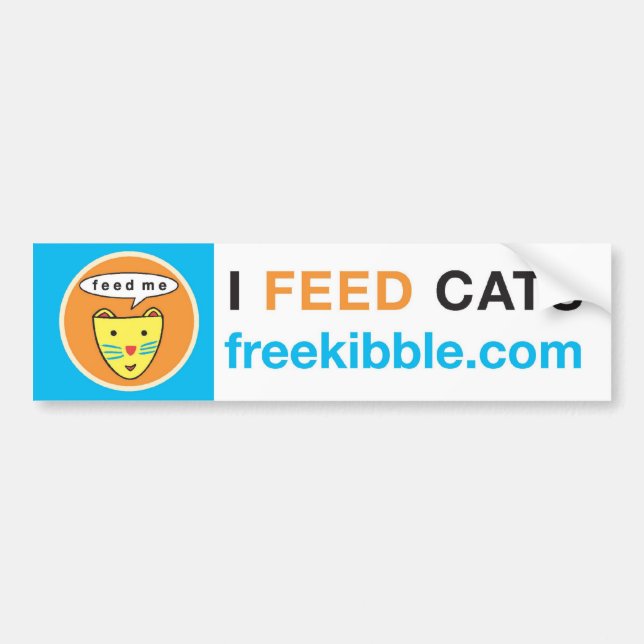 Autocollant De Voiture "J'adhésif pour pare-chocs alimente chats" (Devant)