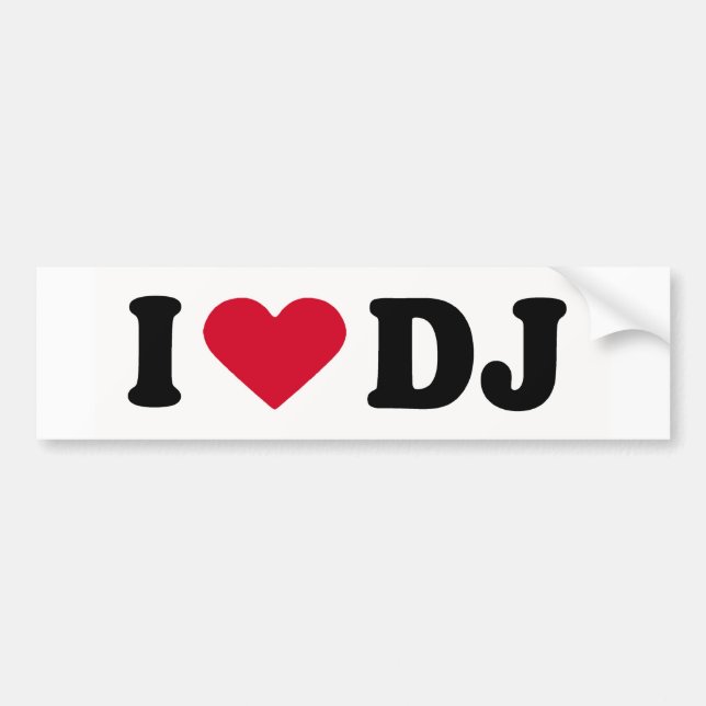 AUTOCOLLANT DE VOITURE J'ADORE DJ (Devant)