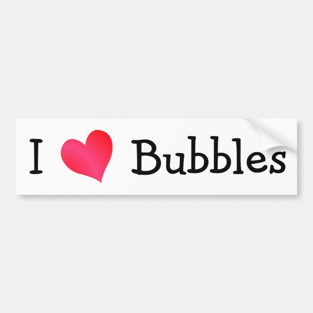 Autocollant De Voiture J'adore les bulles (Devant)