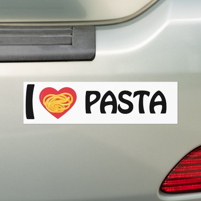 Autocollant De Voiture J'adore les pâtes (En voiture)