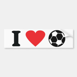 Autocollant De Voiture J'adore l'icône du football